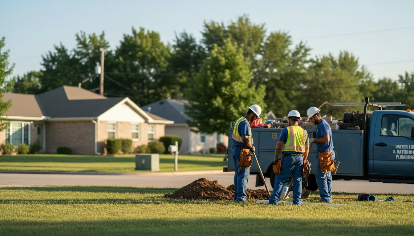 Residential water line and bathroom plumbing service in London, OH